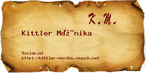 Kittler Mónika névjegykártya